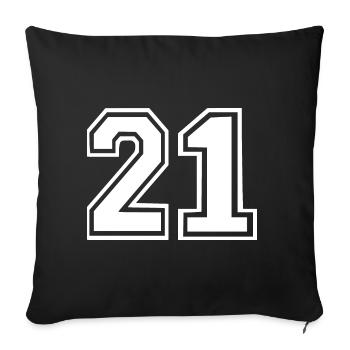 21 - Housse de coussin décorative 45 x 45 cm - noir - Devant