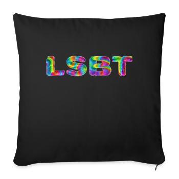 LGBT - Housse de coussin décorative 45 x 45 cm - noir - Devant
