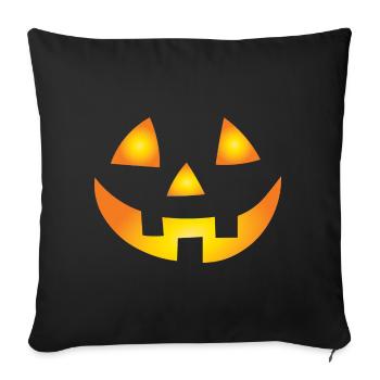 Carved Pumpkin Face - Sofa pillowcase 17,3'' x 17,3'' (45 x 45 cm) - black - Front