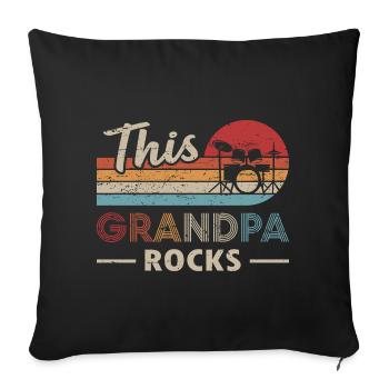 Ce grand-père Rocks batteur - Housse de coussin décorative 45 x 45 cm - noir - Devant