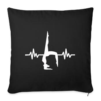 Heartbeat Gymnastics - Meditation Gymnastics Yoga - Sofa pillowcase 17,3'' x 17,3'' (45 x 45 cm) - black - Front