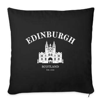 Édimbourg - Écosse - Glasgow - Housse de coussin décorative 45 x 45 cm - noir - Devant