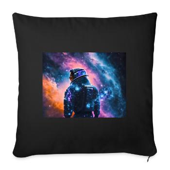 Female astronaut in space - Sofa pillowcase 17,3'' x 17,3'' (45 x 45 cm) - black - Front