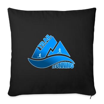 Trail Running Mountains Man Woman - Sofa pillowcase 17,3'' x 17,3'' (45 x 45 cm) - black - Front