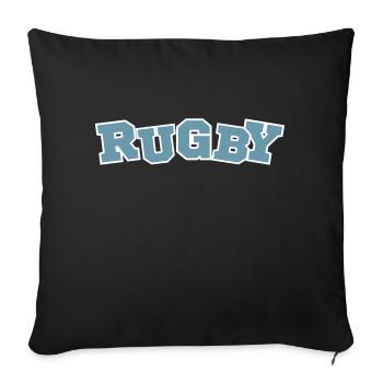 Rugby: Clear, Powerful, Classic - Sofa pillowcase 17,3'' x 17,3'' (45 x 45 cm) - black - Front