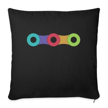 Chaîne de vélo - Housse de coussin décorative 45 x 45 cm - noir - Devant
