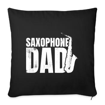 Père saxophoniste - Housse de coussin décorative 45 x 45 cm - noir - Devant