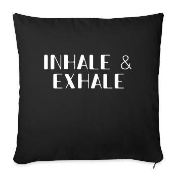 Dictons drôles d’inspiration et d’expiration - Housse de coussin décorative 45 x 45 cm - noir - Devant