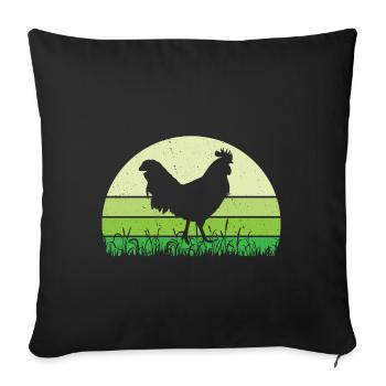 Hahn - Sofakissenbezug 45 x 45 cm - Schwarz - Vorne