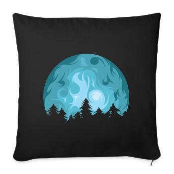 moon, forest, tranquility, relaxation, hiking, nature, symbol - Sofa pillowcase 17,3'' x 17,3'' (45 x 45 cm) - black - Front