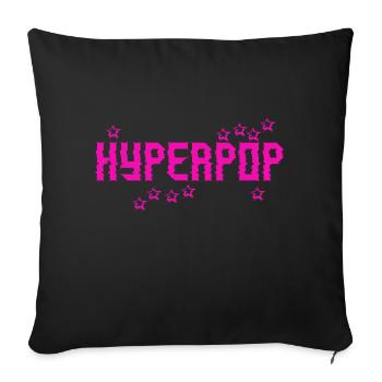 Retro 90s Hyperpop Aesthetic Music - Sofa pillowcase 17,3'' x 17,3'' (45 x 45 cm) - black - Front