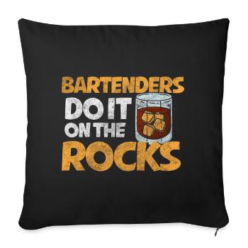 Bar Serveur Boire Humour - Housse de coussin décorative 45 x 45 cm - noir - Devant