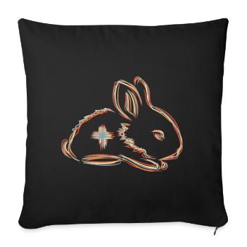 Veterinary Bunny - Sofa pillowcase 17,3'' x 17,3'' (45 x 45 cm) - black - Front