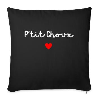 P’tit choux - Housse de coussin décorative 45 x 45 cm - noir - Devant