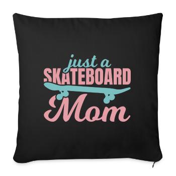 Maman de planche à roulettes - Housse de coussin décorative 45 x 45 cm - noir - Devant