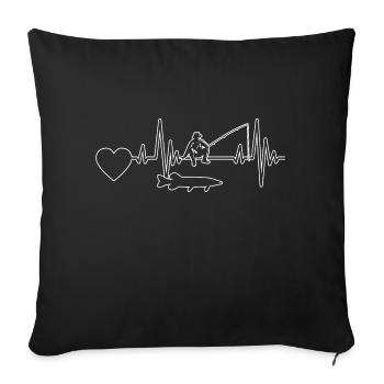 Fishing Fishing Fishing Angler Fishing Hooks - Sofa pillowcase 17,3'' x 17,3'' (45 x 45 cm) - black - Front