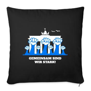 Together we are strong - Sofa pillowcase 17,3'' x 17,3'' (45 x 45 cm) - black - Front