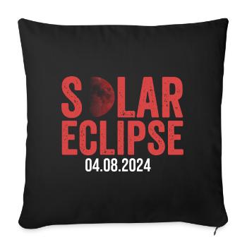 Solar Eclipse 2024 - Sofakissenbezug 45 x 45 cm - Schwarz - Vorne