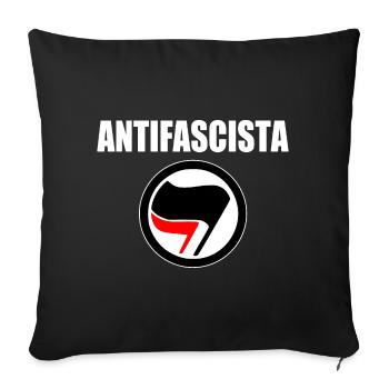 antifascista - Housse de coussin décorative 45 x 45 cm - noir - Devant