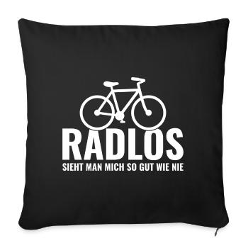 Fahrrad - Sofakissenbezug 45 x 45 cm - Schwarz - Vorne