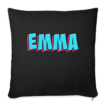 Name Image: Emma - Sofa pillowcase 17,3'' x 17,3'' (45 x 45 cm) - black - Front
