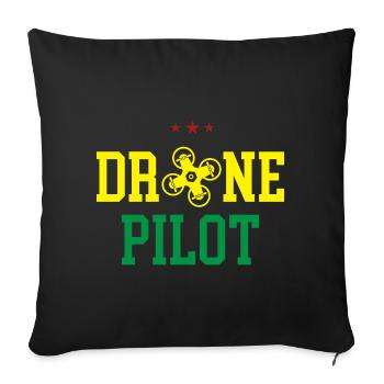 Pilote de drone - Housse de coussin décorative 45 x 45 cm - noir - Devant