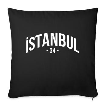 Istanbul 34 Turkey Turkiye Gift Holiday TR Türk - Sofa pillowcase 17,3'' x 17,3'' (45 x 45 cm) - black - Front