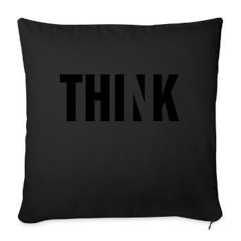 Think - Sofa pillowcase 17,3'' x 17,3'' (45 x 45 cm) - black - Front