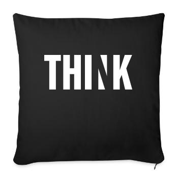 Think - Sofa pillowcase 17,3'' x 17,3'' (45 x 45 cm) - black - Front