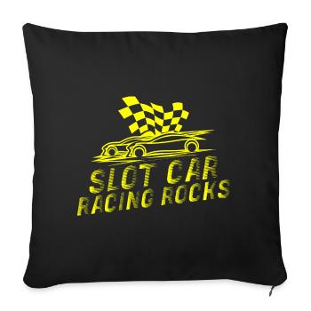 Slot Car Racing Rocks Racer Slot Race Gifts - Sofakissenbezug 45 x 45 cm - Schwarz - Vorne