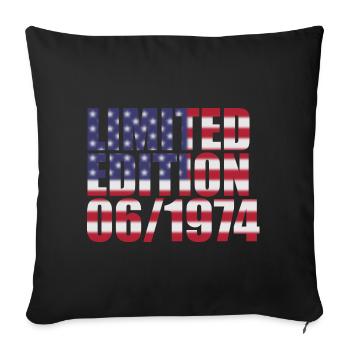 50th Anniversary Limited Edition USA 06/1974 - Sofa pillowcase 17,3'' x 17,3'' (45 x 45 cm) - black - Front