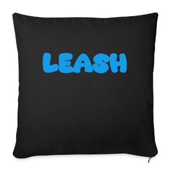 Leash Name Blue - Sofa pillowcase 17,3'' x 17,3'' (45 x 45 cm) - black - Front