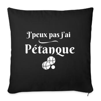 pétanque, joueur de pétanque, pétanqueur - Housse de coussin décorative 45 x 45 cm - noir - Devant
