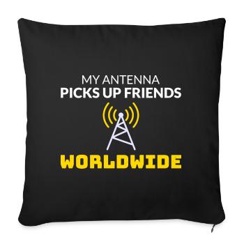 Opérateur radio amateur Fréquence des ondes radio - Housse de coussin décorative 45 x 45 cm - noir - Devant