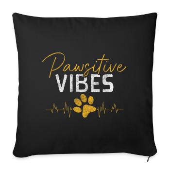 Propriétaires de chiens École canine familiale - Housse de coussin décorative 45 x 45 cm - noir - Devant