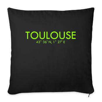 Toulouse France Coordinates Latitude Longitude - Sofa pillowcase 17,3'' x 17,3'' (45 x 45 cm) - black - Front