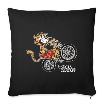 Wild Ride Tiger - Sofa pillowcase 17,3'' x 17,3'' (45 x 45 cm) - black - Front