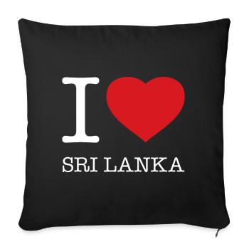 I LOVE SRI LANKA - Sofa pillowcase 17,3'' x 17,3'' (45 x 45 cm) - black - Front