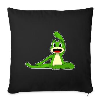 Grenouille Yoga Fitness Gymnastique - Housse de coussin décorative 45 x 45 cm - noir - Devant