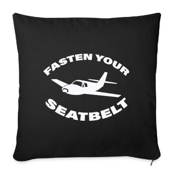 JEÛNER VOTRE CEINTURE DE SÉCURITÉ - Housse de coussin décorative 45 x 45 cm - noir - Devant