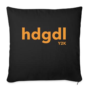 hdgdl hab dich ganz doll lieb Jahr2000 Y2K orange - Sofakissenbezug 45 x 45 cm - Schwarz - Vorne