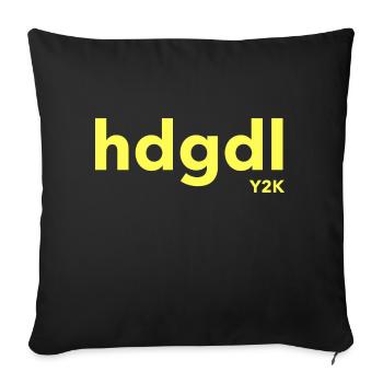 dhgdl hab dich ganz doll lieb Y2K gelb - Sofakissenbezug 45 x 45 cm - Schwarz - Vorne