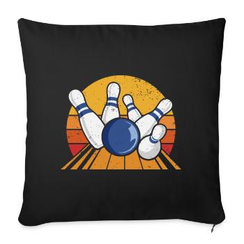 Bowling Bowling Bowling Bowling Alley Bowling Tour - Sofa pillowcase 17,3'' x 17,3'' (45 x 45 cm) - black - Front