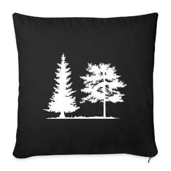 Tree, Spruce, Forest, Camping, Nature, Mixed Forest, Pine - Sofa pillowcase 17,3'' x 17,3'' (45 x 45 cm) - black - Front