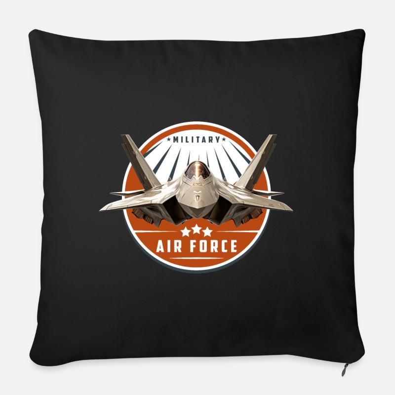 AIR FORCE - Sofakissenbezug 45 x 45 cm - Schwarz