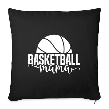 Maman basket blanc - Housse de coussin décorative 45 x 45 cm - noir - Devant