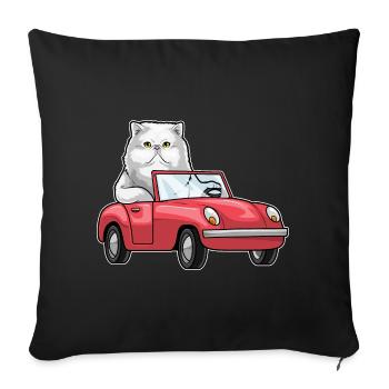 Persian Cat Car - Sofa pillowcase 17,3'' x 17,3'' (45 x 45 cm) - black - Front