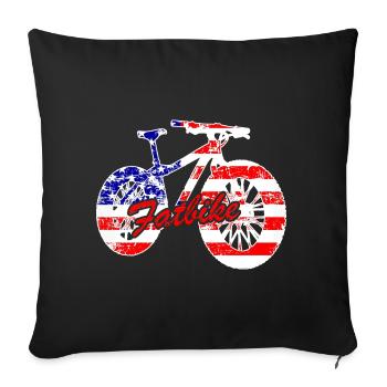 Cool Fat Bike USA - Sofa pillowcase 17,3'' x 17,3'' (45 x 45 cm) - black - Front