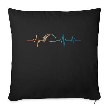 Battement de coeur rétro tacos - Housse de coussin décorative 45 x 45 cm - noir - Devant
