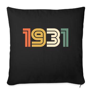 Année de naissance sport 1931 - Housse de coussin décorative 45 x 45 cm - noir - Devant